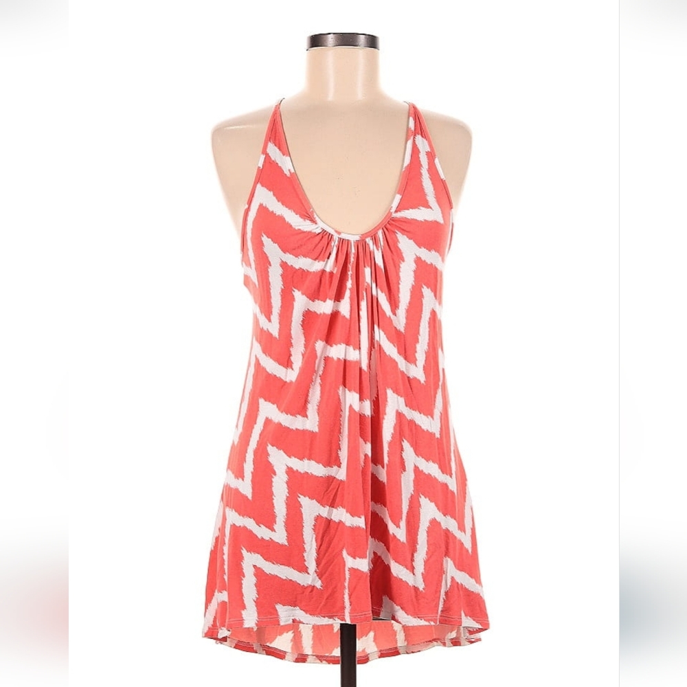 Neely Pink and White Chevron Blouse